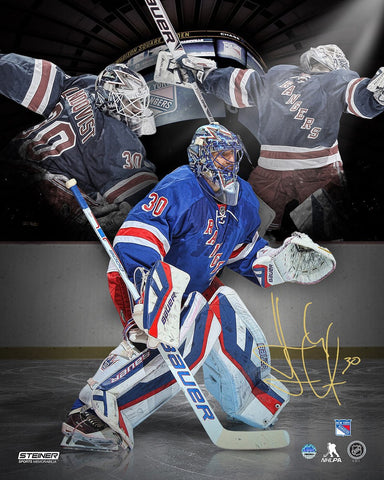 Henrik Lundqvist<br>New York Rangers<br>Original signiertes Poster<br> 40 x 50 cm