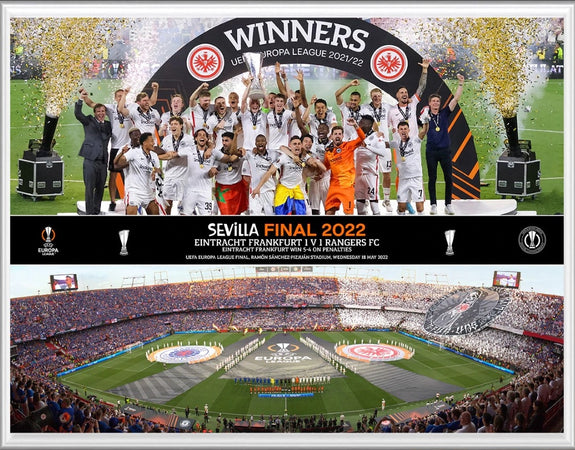 Eintracht Frankfurt<br>Europa League Sieger 2022<br>Gerahmte Foto Collage<br>47 x 37 cm