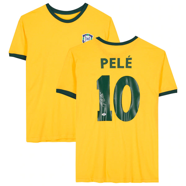 Pelé, Brasilien, Original signiertes Trikot – SPORTMEMORIES24