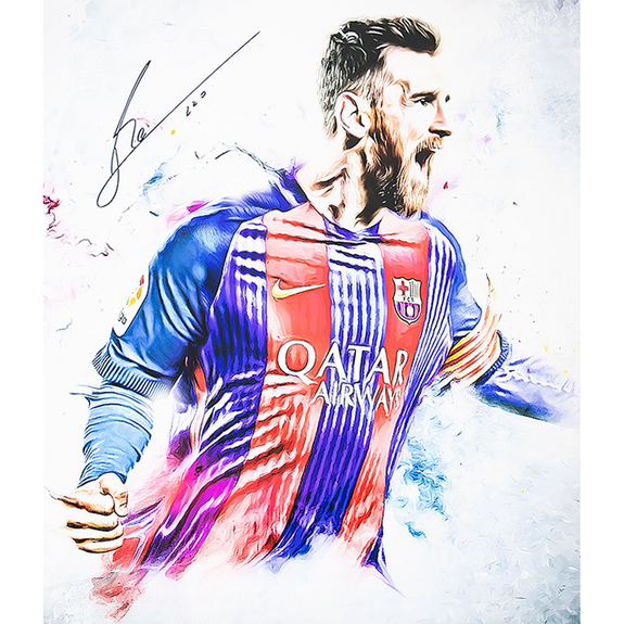 Lionel Messi<br>FC Barcelona<br>Original signierter Kunstdruck<br>50 x 60 cm