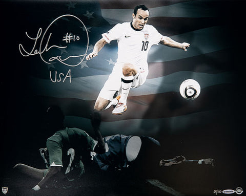 Landon Donovan<br>Team USA „Stars and Stripes“<br>Original signiertes Poster<br>50 x 40 cm