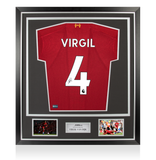 Virgil van Dijk<br>FC Liverpool<br>Original signiertes und gerahmtes Trikot 2019/20